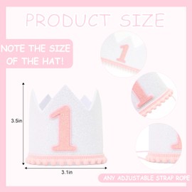 1st Birthday Party Hat Decorations - Baby Girl 1st Birthday Headwear - Boho Natural Birthday Hat For Kids - First Birthday Glitter Crown For Babies - Kids Party Photo Booth Prop Hat