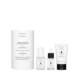 Pestle & Mortar Ultimate Hydration Kit- Hyaluronic Acid Face Serum - Lightweight Anti Ageing Face Moisturiser - Hydrating Facial Mist