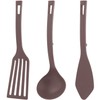 Nagao SIMPLY Kitchen Tool Set, Turner, Ladle, Spatula, Brown, Made