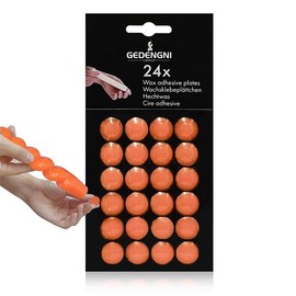 Taper Candle Wax Dots - 24pcs Spiral Candle Sticky Dots White Candle Adapter Small Candles Adhesive,Soft Wax for Any Candle Holder Accessories - Color: CWD-ORANGE