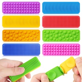 Felly 8 Pack Textured Suction Toys for Autism Kids Calming, Sensory Stickers Toys for Kids Adults - Sensory Fidget Toys for Anxiety Relief Items - Fidget Strips for Classroom Office Desk anywhere