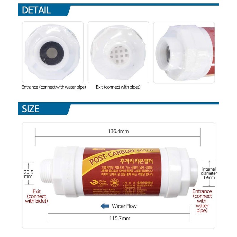 5 PCS Set Bidet Filter - Activated Carbon Filtering 1/2