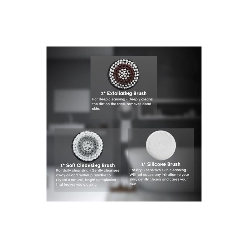 Orauley 4 Replacement Brush Heads for Model OR-9088 Facial Cleansing