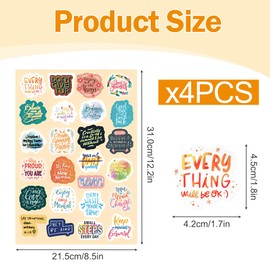 100pcs Inspirational Stickers Pack, Colourful Motivational Stickers for Scrapbooking, Teacher Prizes for Kids, Ideal Laptop and Journal Decoration