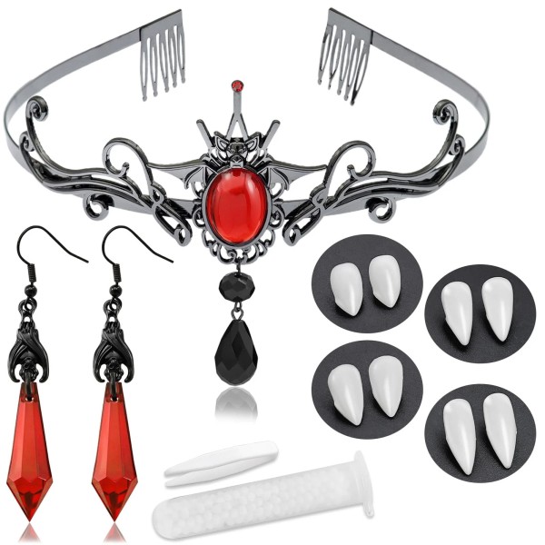 Aswitnove Best Pcs Goth Vampire Accessories with 4 Sizes Fangs