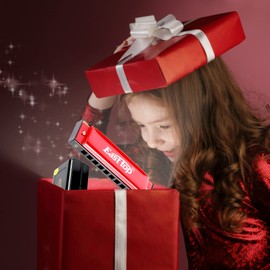 East top Blues Harmonica, Diatonic Harmonica Key of C 10 Holes 20 Tones Mouth Organ blues harp harmonica For Adults, Kids, Beginners, Professionals and Students (Red), as a gift