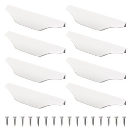 MOROBOR Finger Edge Pull Handle, 8 PCS Mount Finger Pulls Aluminum Alloy Concealed Handle Furniture Drawer Handles for Home Kitchen Door Drawer Cabinet with Screws (150mm/Warm White)
