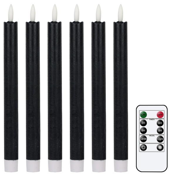Eldnacele LED Taper Candles with Timer Function, Flickering Flame, LED