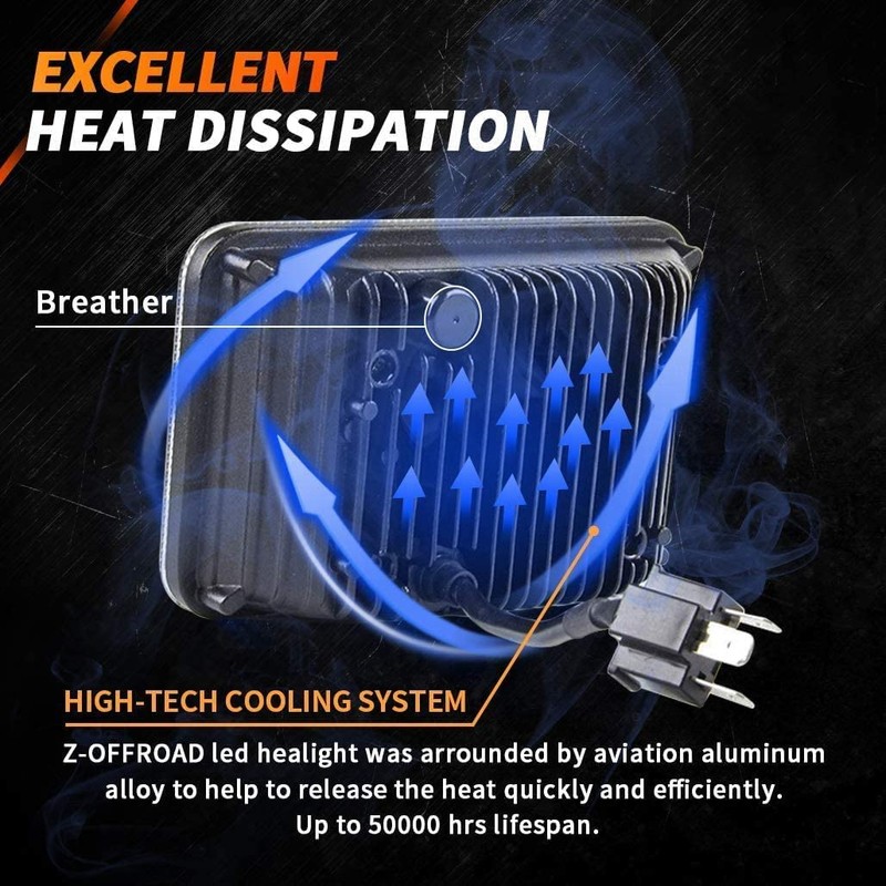 Z-OFFROAD 2pcs 60W 4x6 LED Headlights DOT Approved H4656 H4651