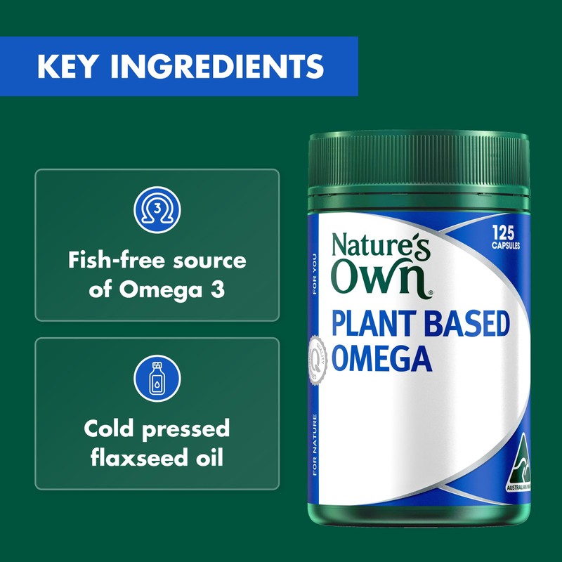 Nature's Own Plant Based Omega Capsules 125 - Contains 1000mg