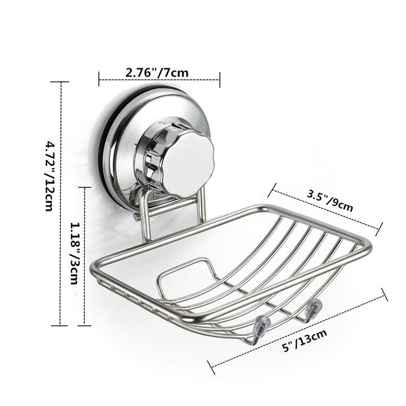 SANNO Suction Cup Soap Dish, Powerful Suction Cup, Sponges Holder