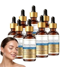 Sérum lifting facial, sérum antiedad para mujeres y hombres, sérum reafirmante y antiarrugas con colágeno, hidratante antiedad con péptidos suavizantes, solución líquida suavizante e hidratante (8PCS)
