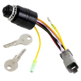 129572 Boat Ignition Switch with 2 Keys Compatible with Tracker Boats, 6 Wire Marine Ignition Switch Connectors with Key 3 Position