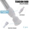 2Pcs Small Spring Tension Rod 12 to 20 Inches, White