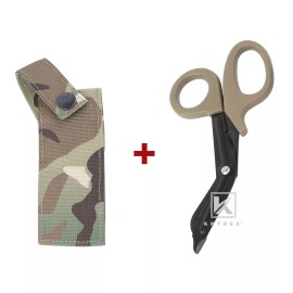KRYDEX Medic Hand Pouch & Shears Tactical Shear Pouch Scissors Sheath MOLLE Back - MC