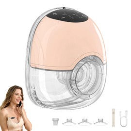 Electric Breast Pump, 4 Modes and 12 Levels, Handsfree Breast Pumps, Portable Electric Breast Pump, Painless Strong Suction, Low Noise Leakage Prevent with 17/19/21 mm Flanges (Pink)