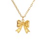 KKJOY Cute Small Tiny Bow Necklace Stainless Steel Gold Plated