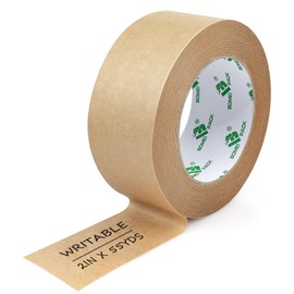 BOMEI PACK 6 Rolls Kraft Paper Gummed Tape Recyclable Writable Tearable High Tensile Strength for Carton Sealing Photo Frame Seal (2” x 66 Ft per roll) Color Brown