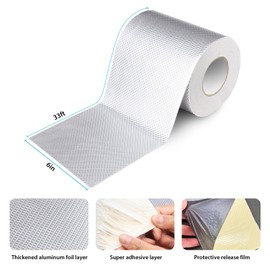 360Tronics Super Waterproof Butyl Tape 6" W x 33 ft L, Strong Self-Adhesive Aluminum Foil Flashing Tape for Sealing Metal Roof Sheets, Gutters and Downpipes Repair, HVAC Ducts, Vents, Skylights