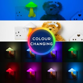 Gloomie Colour-Changing Mushroom Night Light with UK Plug