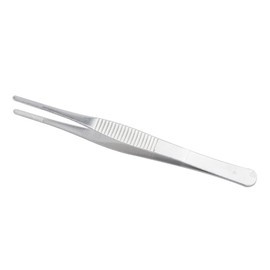 5.5 inch 14cm Stainless Steel Precision Tweezers with Blunt Serrated Tips for Electronics Crafts