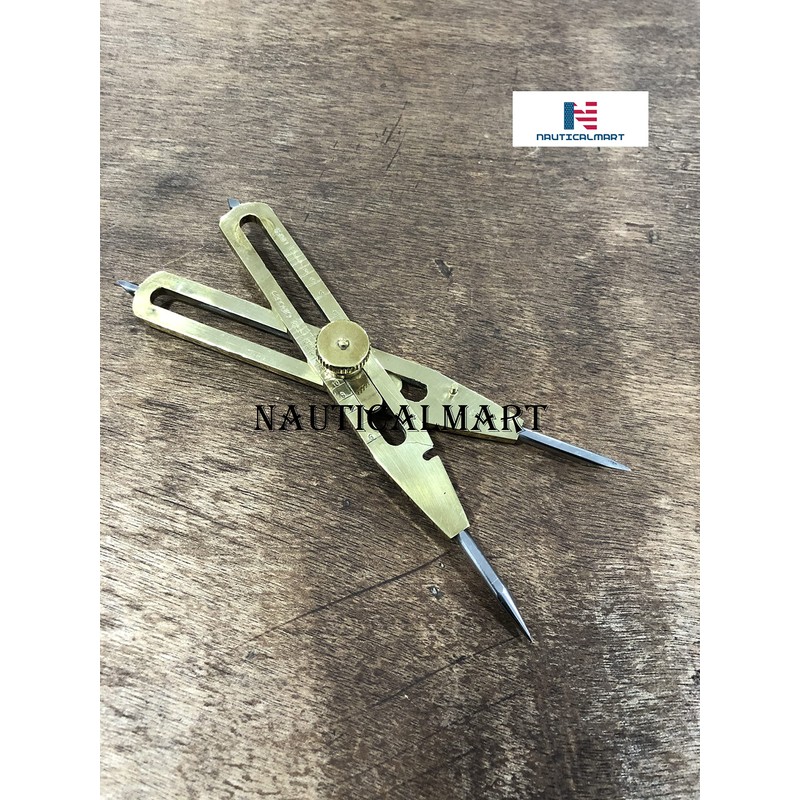 Artist Proportional Scale Divider Drawing Tool Professional (Brass, 9"/Leather Case)