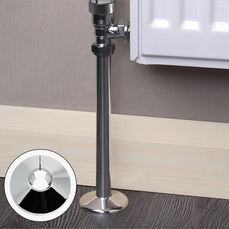 Debbery 2Pcs Radiator Pipe Covers Chrome Pipe Collars, 15mm Radiator