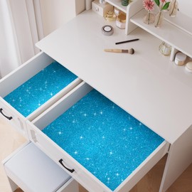VaryPaper 15.7" x 78.7" Sky Blue Glitter Wallpaper Peel and Stick Decorative Blue Contact Paper for Cabinets Walls Crafts Removable Self Adhesive Vinyl Sparkle Glitter Wallpaper for Bedroom Classroom