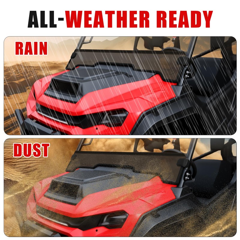 XATVXUTV Front Half Windshield for Pioneer 1000 16-25, Dark Tinted