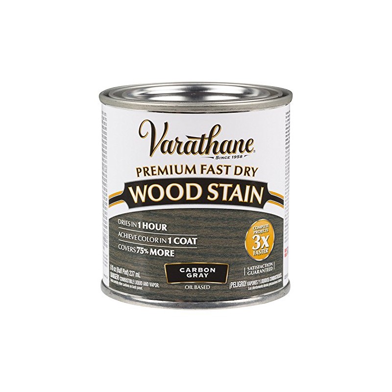 Varathane Premium Fast Dry Wood Stain, Half Pint, Carbon Gray