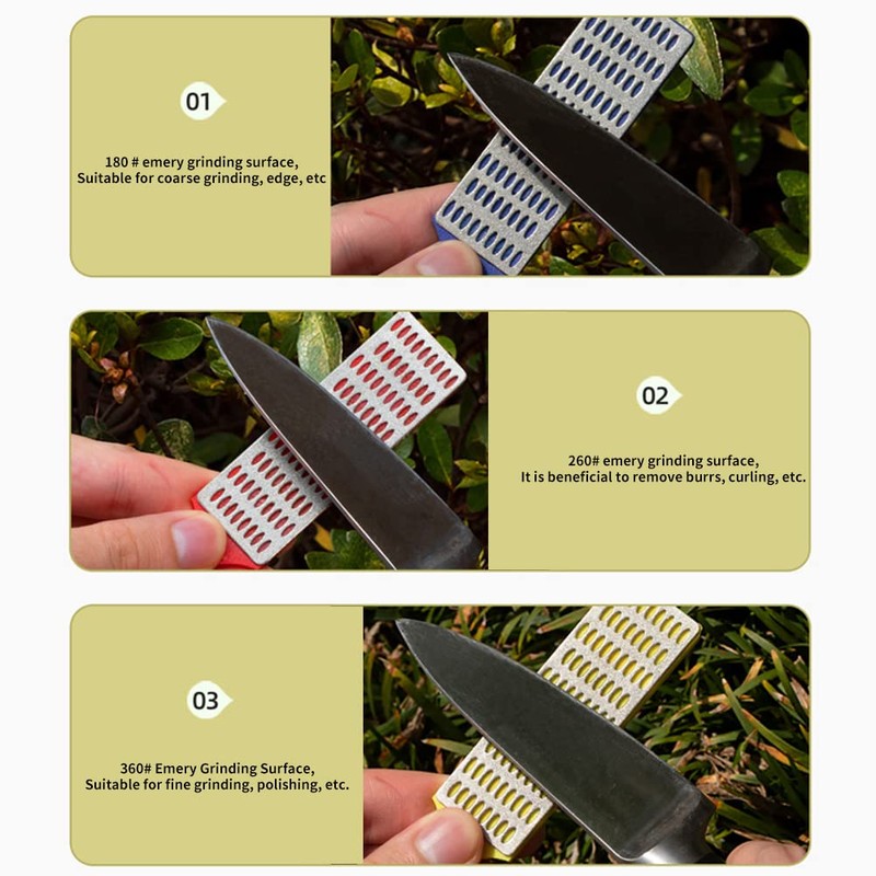 Tiardey 3Pcs Diamond Sharpening Stone Kit,Mini Kitchen Accessories Grinding Tool