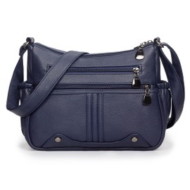 Women Soft PU Leather Shoulder Handbag Multi Pocket Crossbody Bag Ladies Medium Roomy Purses Fashion Tote Top Handle Satchel