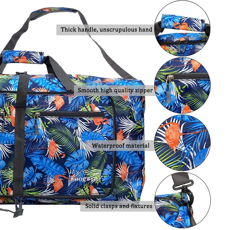 Woogwin Travel Duffel Bag Large Foldable Waterproof Overnight Bag for