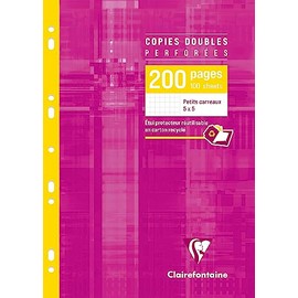 Clairefontaine 4712C Perforated Double Copies DIN A4 (Perforated, 200 Sheets, Squared) 1 Pack, 21 x 29.7 cm, White