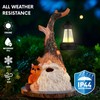 Quterhero Solar Fox Gnomes Garden Statue with Lantern, Outdoor Resin