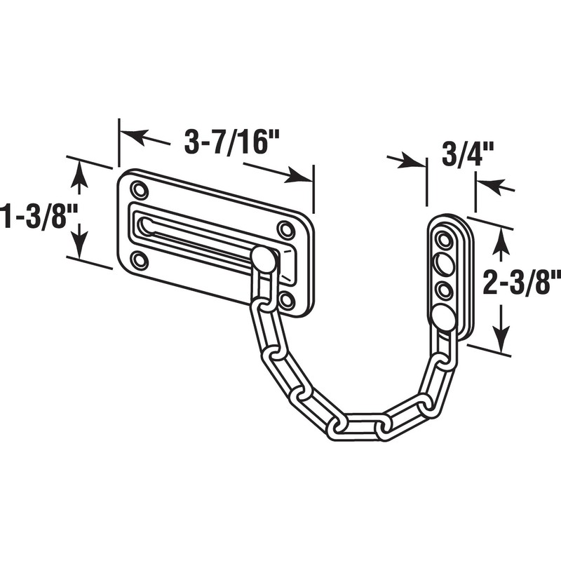 Prime-Line U 103865 Door Guard with Steel Chain, Satin Nickel