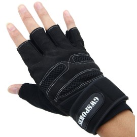 GW SPORTS Training Gloves, For Muscle Building, Weight Lifting, Gym Workouts, with Wrist Straps, Mesh Material, 7 Color, 4 sizes, S / M / L / XL