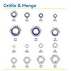 WZHUIDA 430 Pieces Self-Locking Nuts and Hex Nuts Assortment, Stainless