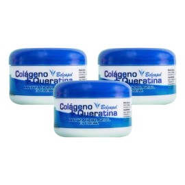 Kit 3 Pzs Crema Azul Colágeno+queratina Belcapel 250ml