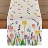 Artoid Mode Lavender Tulip Spring Table Runner, Seasonal Spring Kitchen