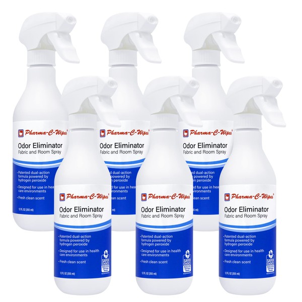 Pharma-C Odor Eliminator [6-12oz Bottles] - Bulk Fabric & Room Spray -Extra Strength Multipurpose Air Freshener & Fabric Refresher- Neutralize Deodorize