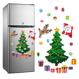 Christmas Fridge Magnets, Christmas Themed Magnetic Sticker, Magnetic Christmas Tree Stickers for Refrigerator Wardrobe Door Car Metal Door Decoration