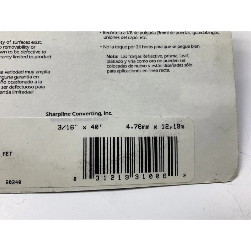 Prostripe R31006 Dual Line Pin Striping Tape, Silver Metallic, 3/16"