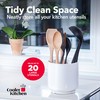 Rotating Extra Large White Plastic Utensil Holder Caddy with Sturdy