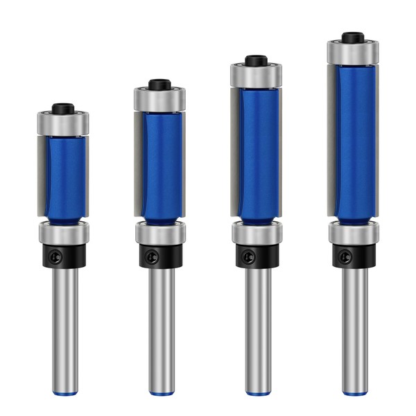 Pynsseu 4 Pcs Flush Trim Router Bits 1/4 Inch Shank
