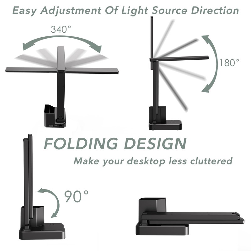 COZOO LED Desk Lamp with 3 USB Charging Ports,2 AC
