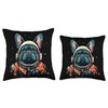 French Bulldog Astronaut Frenchie Dog in Space Funny Black Throw