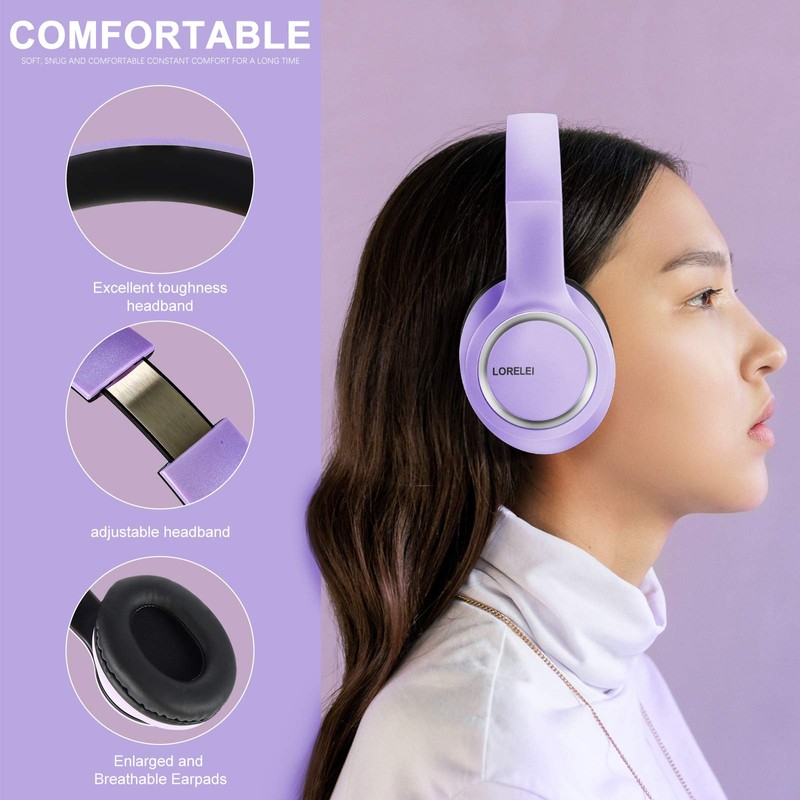 LORELEI X8 Over-Ear Wired Headphones with Microphone with 1.45m-Tangle-Free Nylon