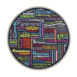 eeBoo 500 Piece Puzzle - 100 Great Words Jigsaw Puzzle for Adults, Circular with 23" Diameter Made with Recycled Board & Vegetable-Based Ink