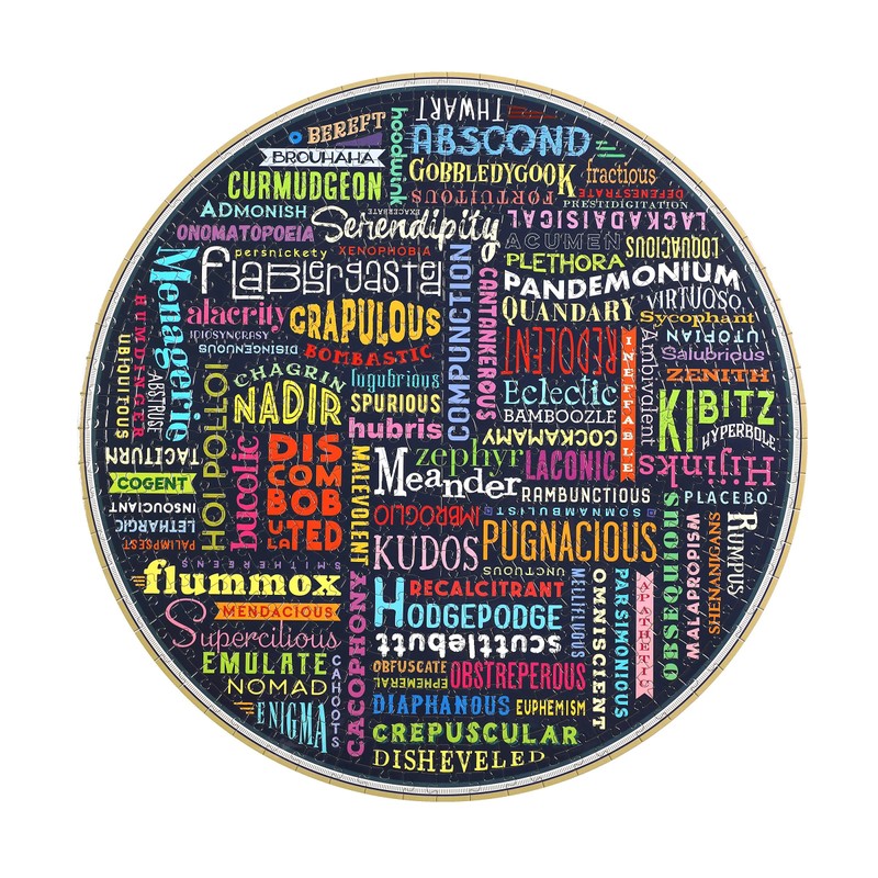 eeBoo 500 Piece Puzzle - 100 Great Words Jigsaw Puzzle